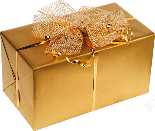 黄色丝带礼品盒素材