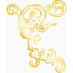 金黄色雕刻花纹装饰