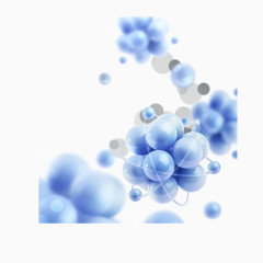 蓝色化学结构矢量素材