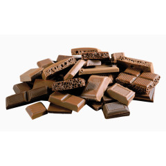 一堆的黑巧克力块