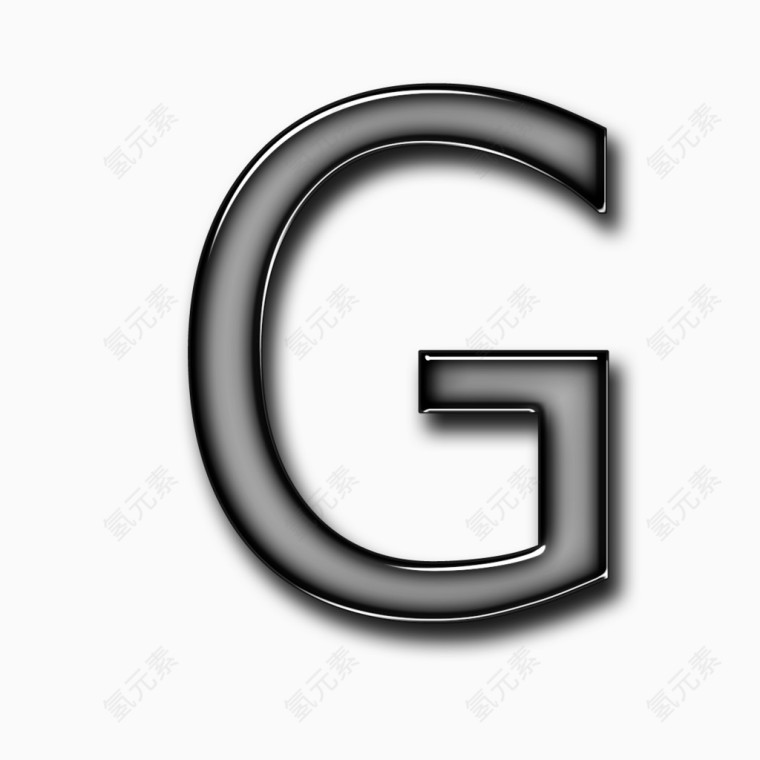 黑色质感立体字母G