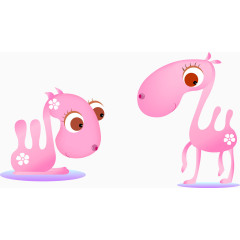 矢量粉色可爱骆驼