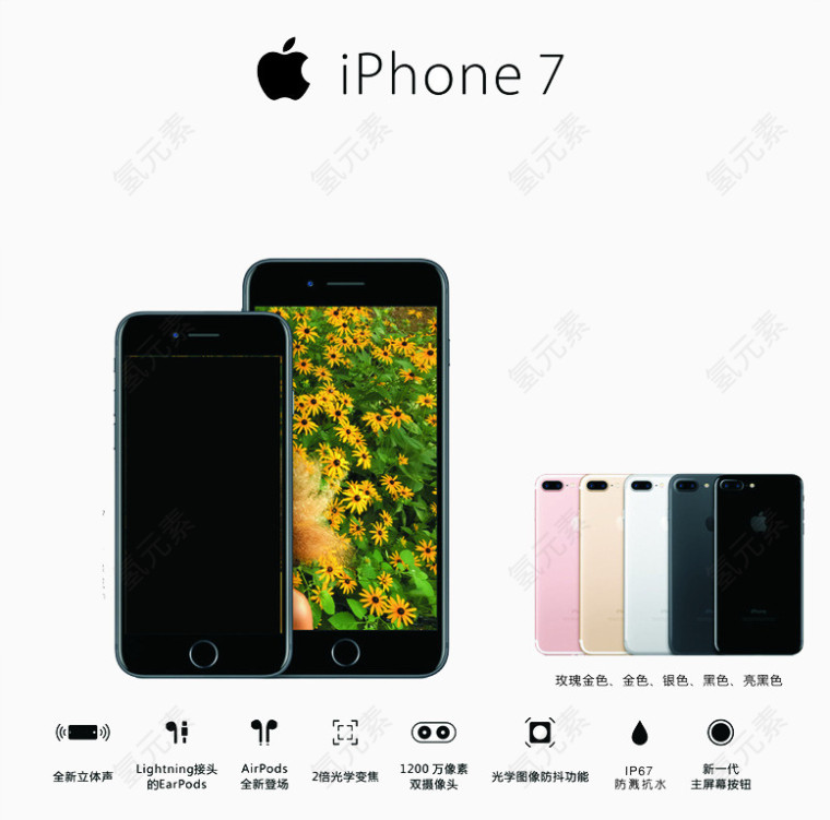 5款颜色的iPhone7