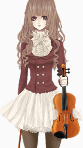 拿着小提琴的气质少女