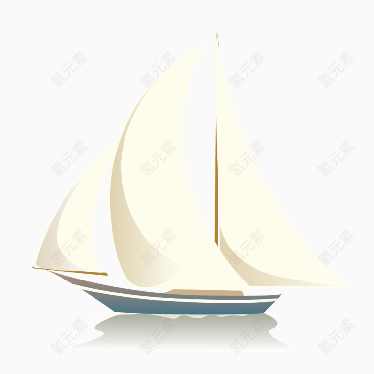 矢量卡通小帆船
