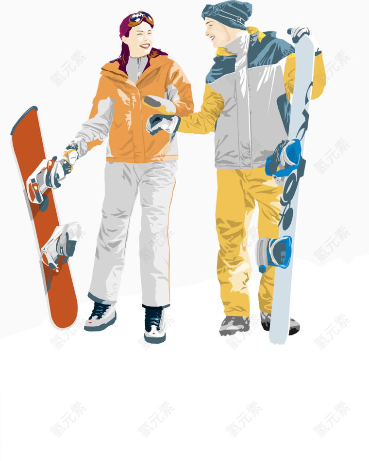 矢量聊天的滑雪运动员