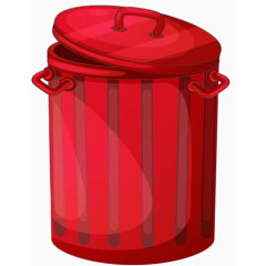 红色垃圾桶