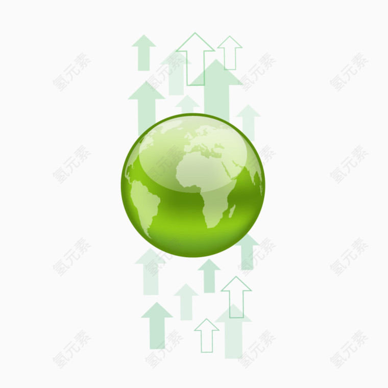 矢量绿色地球和箭头