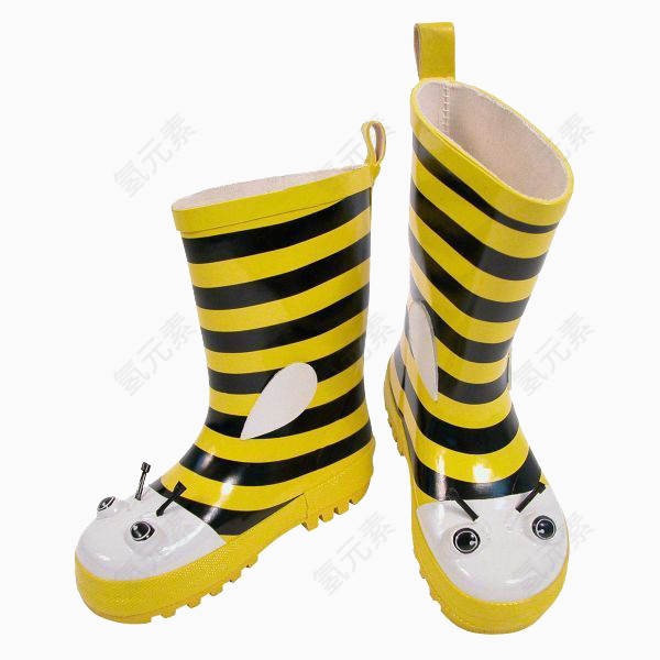 黄色条纹雨鞋