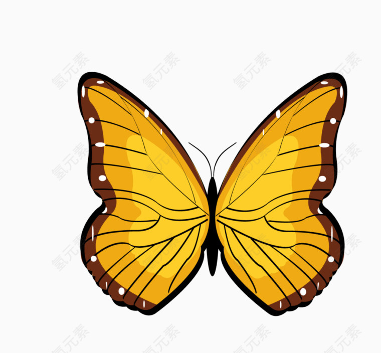 黄色的蝴蝶矢量素材