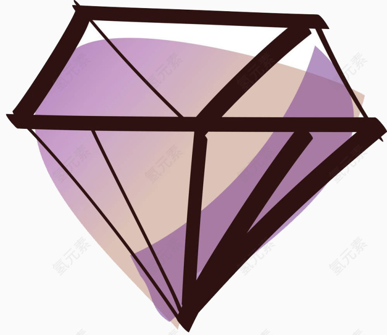 手绘紫色钻石