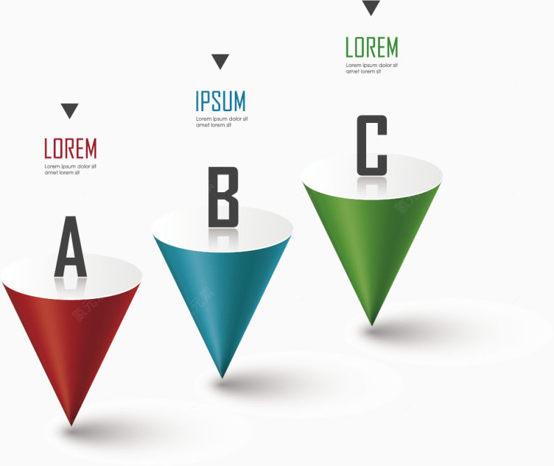 矢量圆锥形图表下载