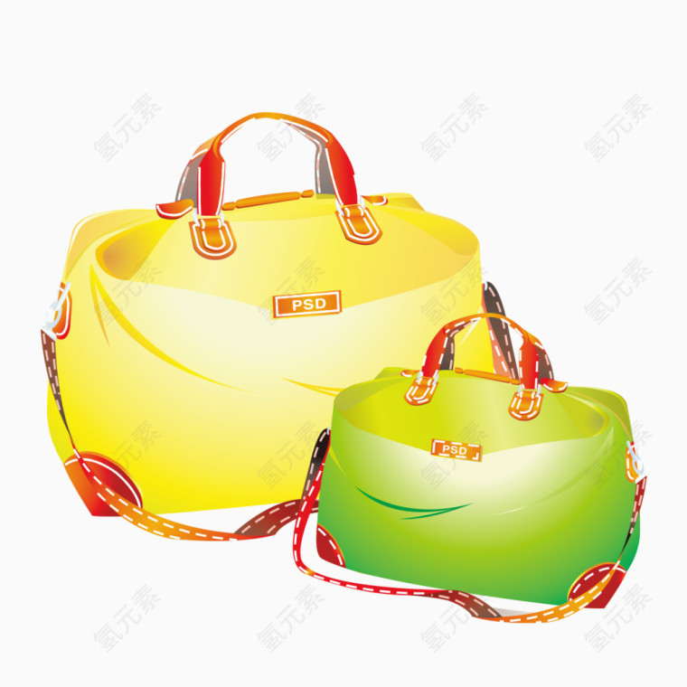 黄绿的行李包