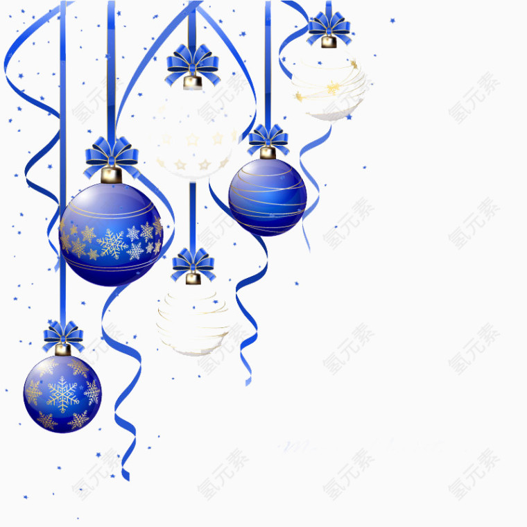 圣诞节蓝色小球挂饰