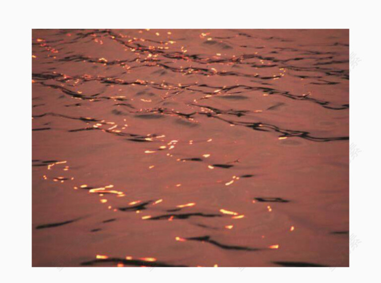 红色夕阳水面波光粼粼水波底纹