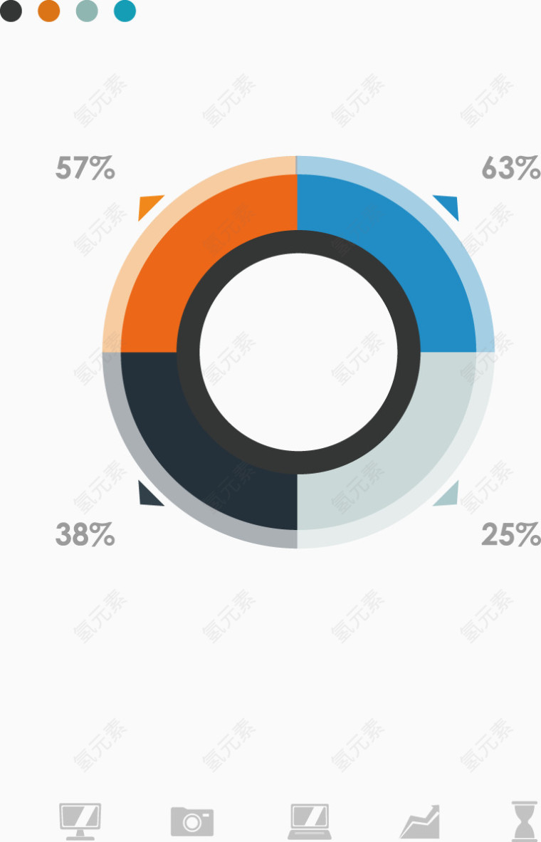 矢量创意设计圆环分段统计目录图