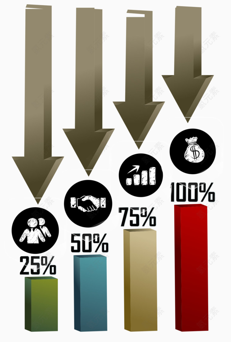 立体商务金融结构图表矢量
