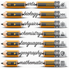 矢量时尚铅笔信息图表素材