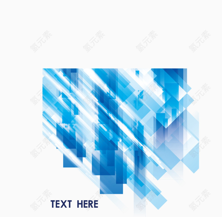 蓝色创意涂抹科技感标题矢量图