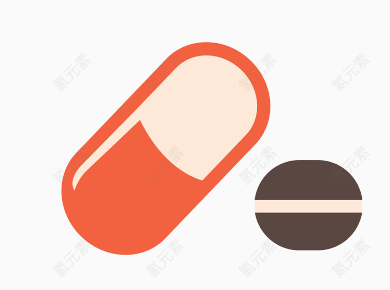 矢量彩色胶囊 片药