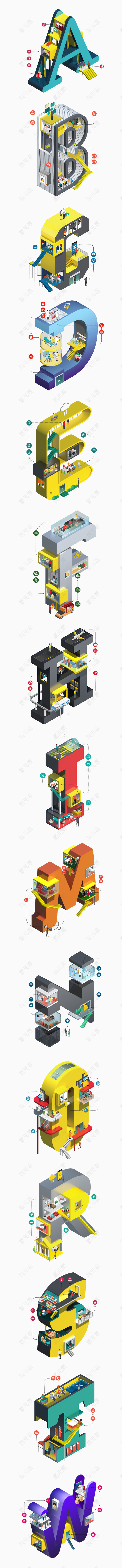 立体艺术字字母