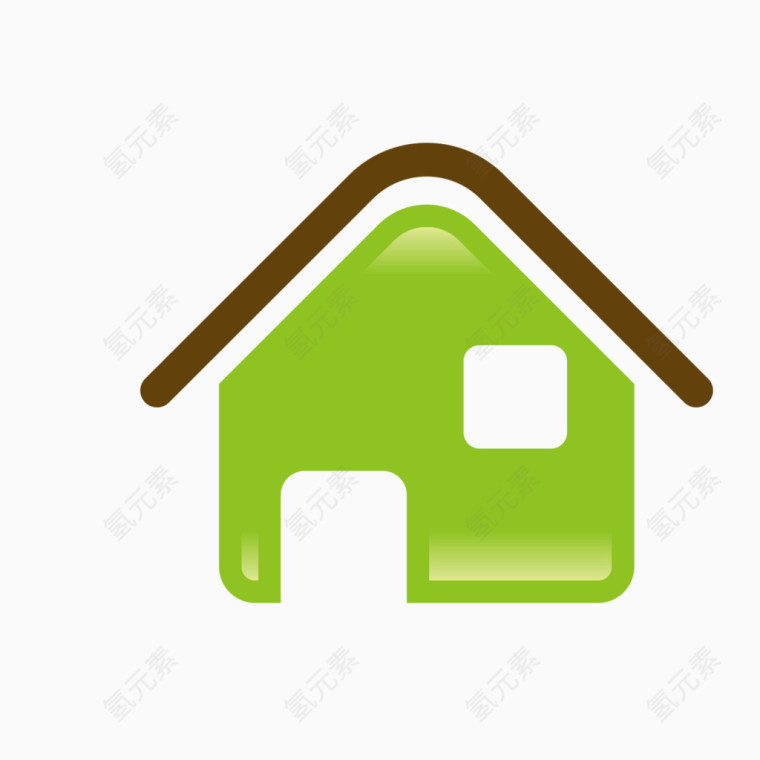 绿色卡通房屋