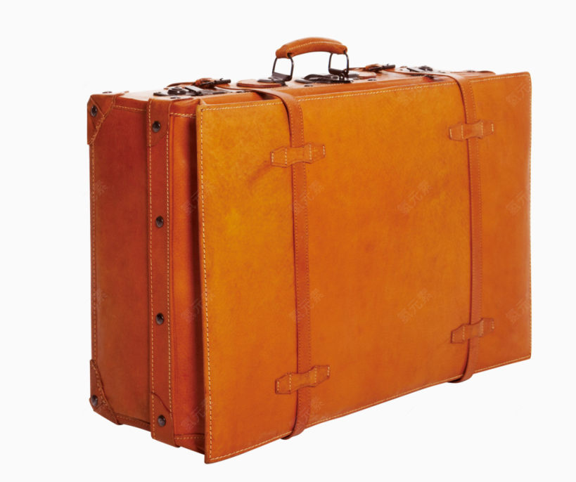 棕色简约行李箱装饰图案下载