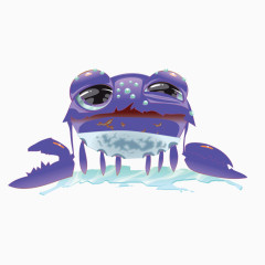 矢量卡通紫色螃蟹