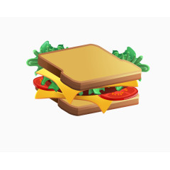 矢量多层蔬菜汉堡包快餐美食图案