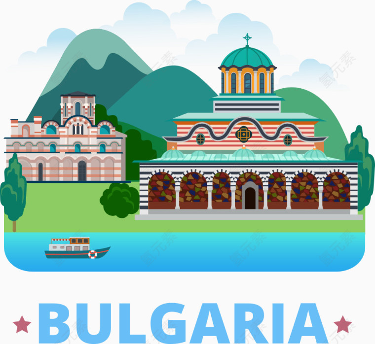 矢量保加利亚旅游