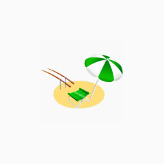 休闲的雨伞位置PNG图标