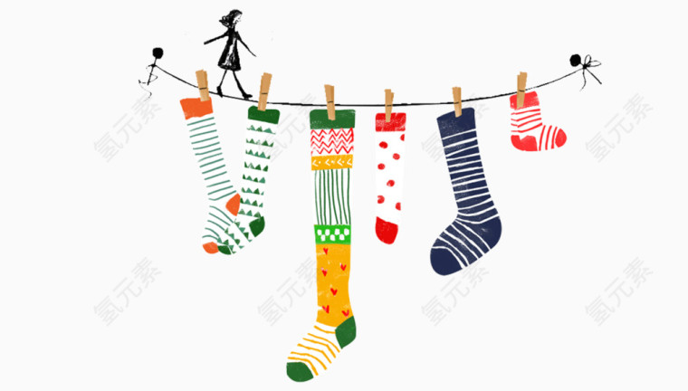 圣诞节悬挂袜子