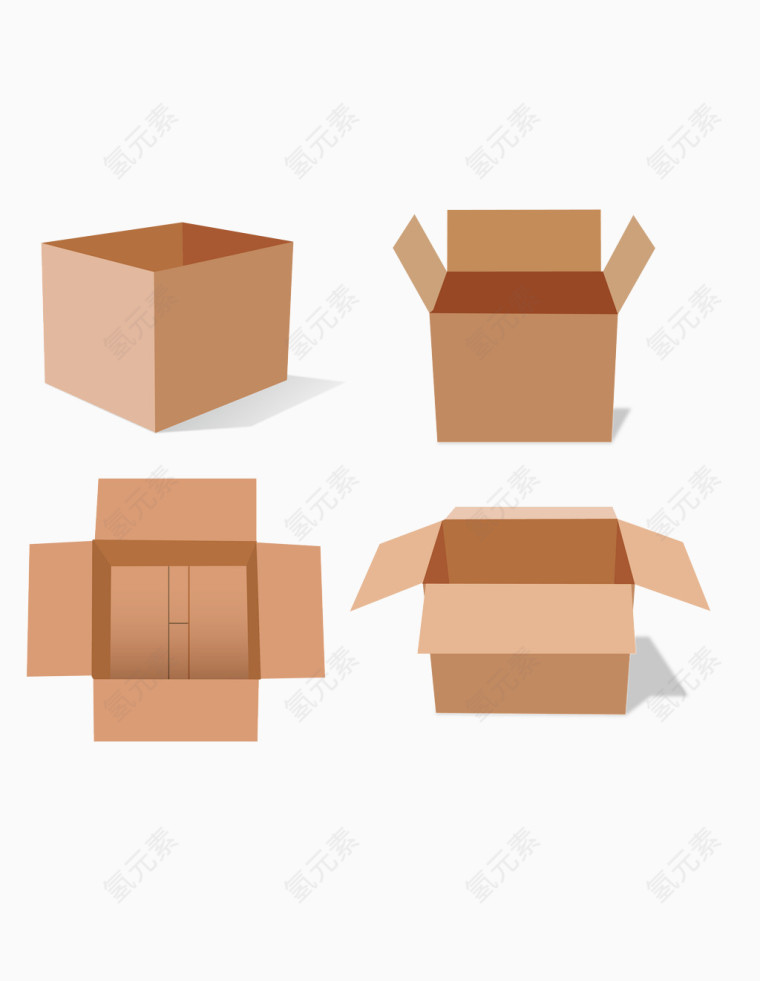纸盒包装立体几何图