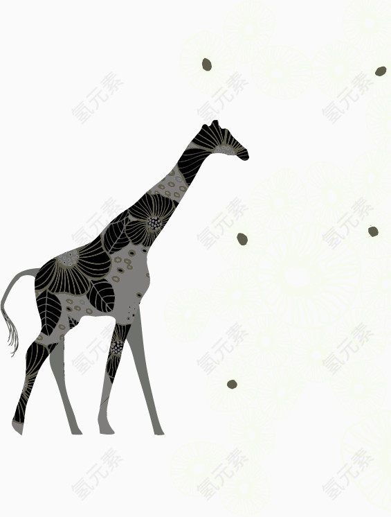 长颈鹿卡通底纹背景素材