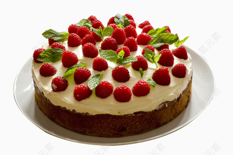 盘子里可口的草莓蛋糕