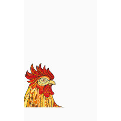 艺术红冠公鸡