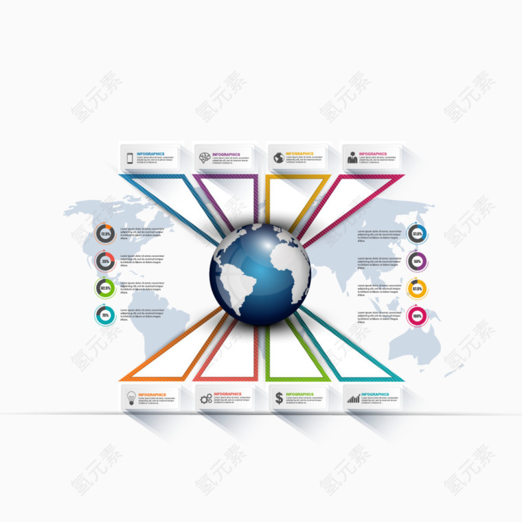 矢量地球创意信息图