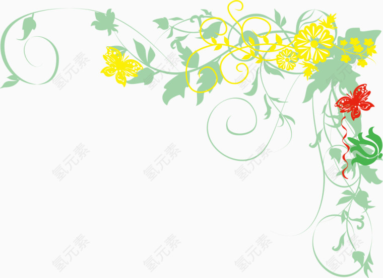 黄色花朵矢量图