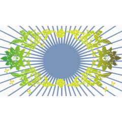 放射状植物花纹