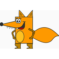 橘色的卡通长嘴狐狸