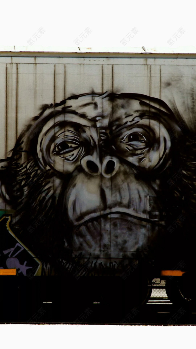 墙面上的猴子涂鸦