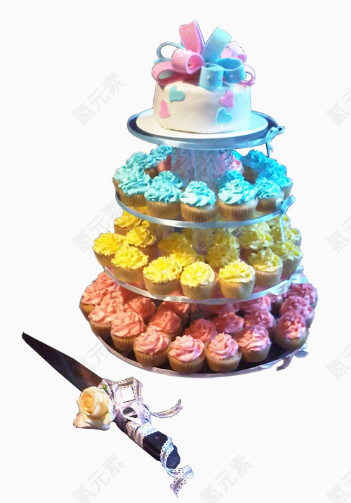 彩色婚礼花式蛋糕