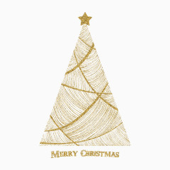 金色线条创意圣诞树