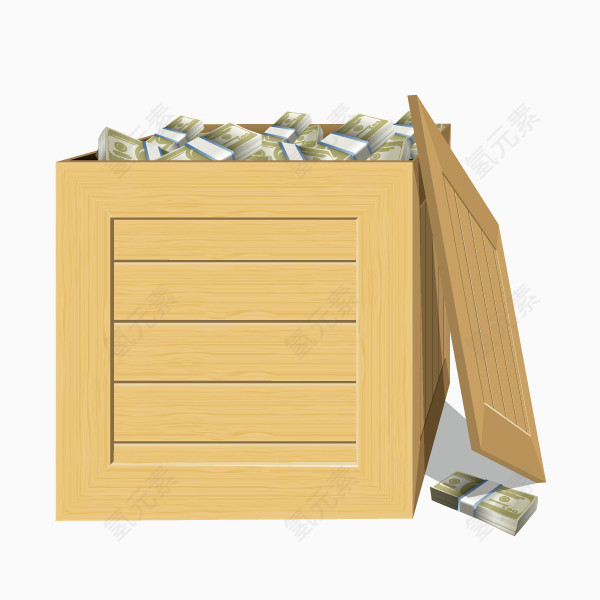 矢量木质钱箱