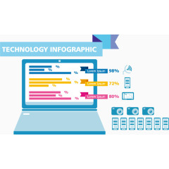 矢量笔记本电脑信息图表