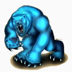 蓝色发光熊