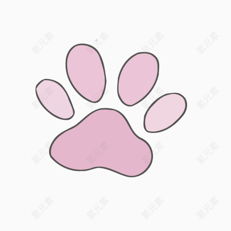 矢量粉色猫脚印装饰素材