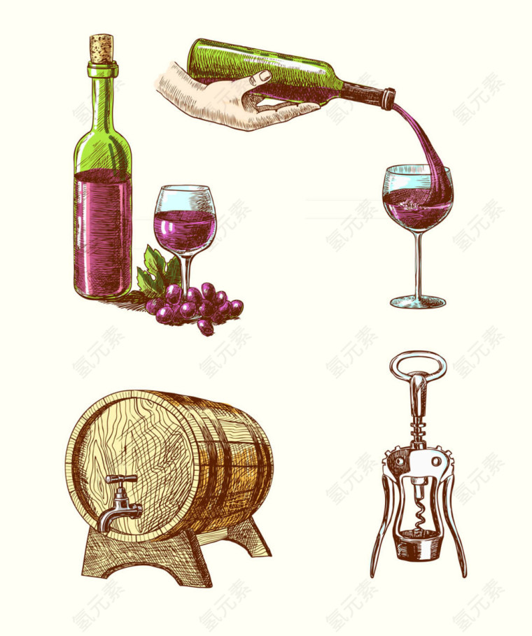 葡萄酒与酒桶