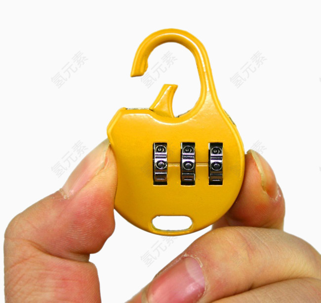 小巧的黄色密码锁