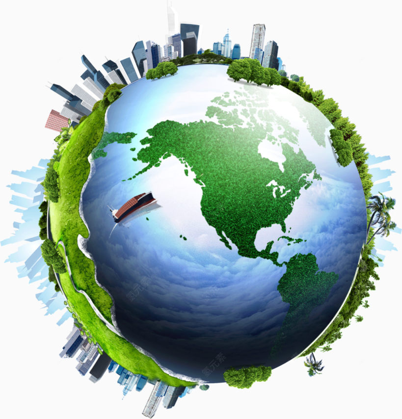 绿色地球建筑爱护地球环保下载
